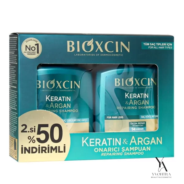 شامپو ترمیم کننده کراتین و آرگان بیوکسین BIOXCIN حجم 300 میل پک 2 عددی - Image 7