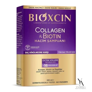 شامپو ضد ریزش و حجم دهنده کلاژن و بیوتین بیوکسین BIOXCIN حجم 300 میل