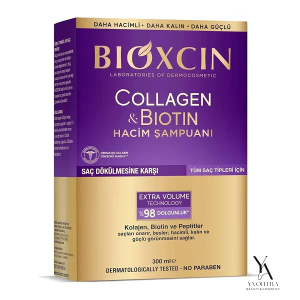 شامپو ضد ریزش و حجم دهنده کلاژن و بیوتین بیوکسین BIOXCIN حجم 300 میل - Image 2
