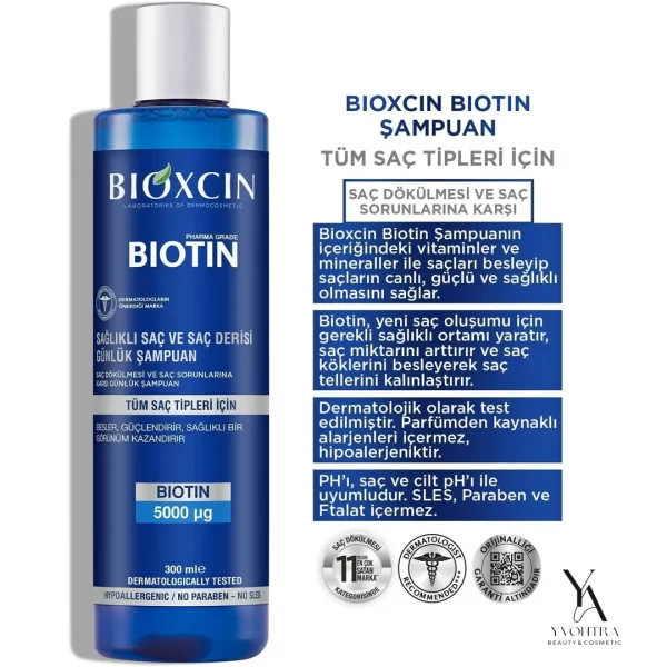 شامپو ضد ریزش مو  ویتامینه بیوتن بیوکسین Bioxcin مناسب انواع مو تا حساس حجم 300 میل - Image 4