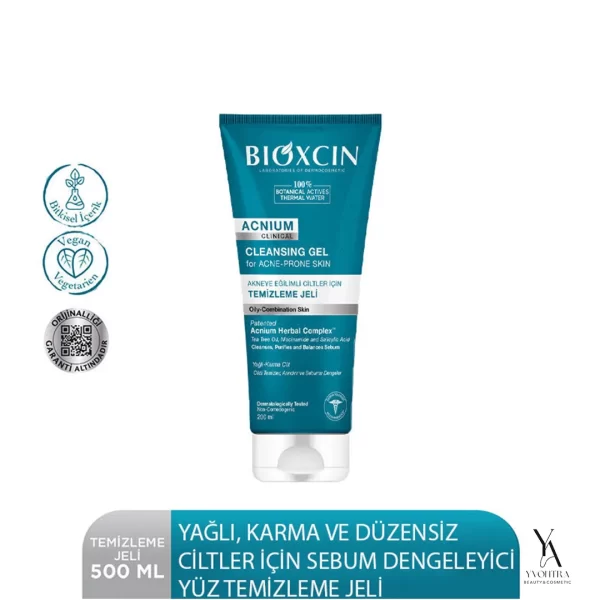 ژل شستشوی صورت بیوکسین BIOXCIN مدل Acnium برای پوست چرب و مستعد آکنه حجم 200 میل - Image 3