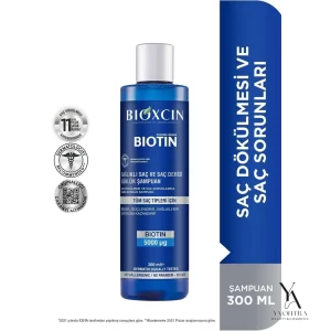 شامپو ضد ریزش مو  ویتامینه بیوتن بیوکسین Bioxcin مناسب انواع مو تا حساس حجم 300 میل