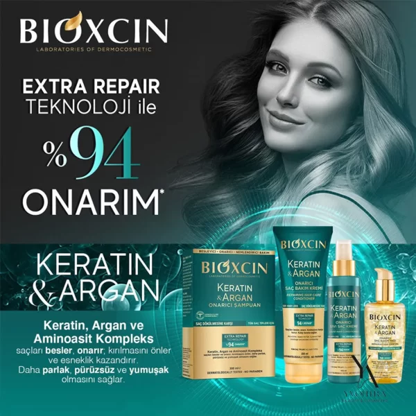 شامپو ترمیم کننده کراتین و آرگان بیوکسین BIOXCIN حجم 300 میل پک 2 عددی - Image 10