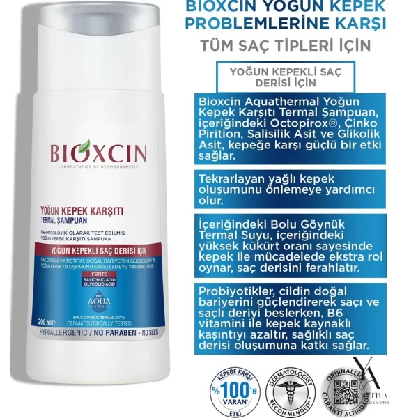شامپو ضد شوره قوی آکوا ترمال بیوکسین Bioxcin مناسب انواع مو حجم 200 میل - Image 5