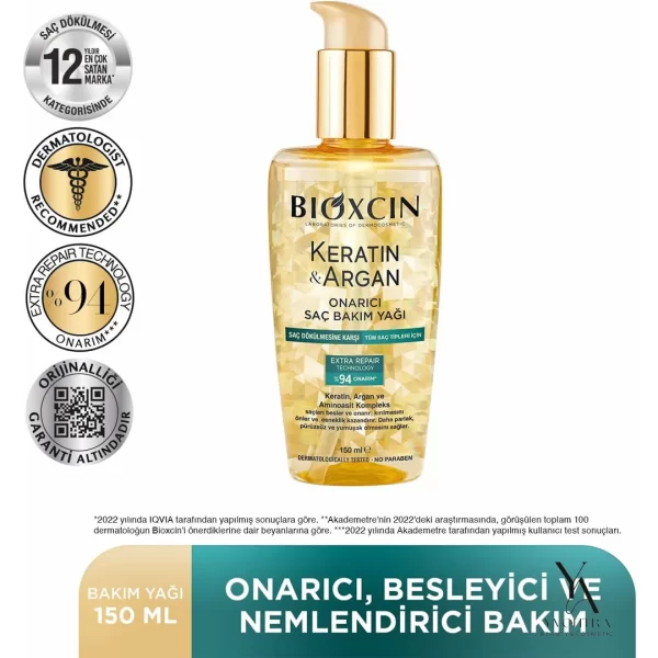 روغن ترمیم کننده و ضد ریزش بیوکسین Bioxcin حاوی کراتین و آرگان حجم 150 میل - Image 8