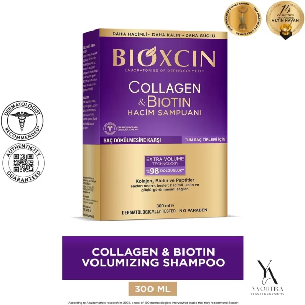 شامپو ضد ریزش و حجم دهنده کلاژن و بیوتین بیوکسین BIOXCIN حجم 300 میل - Image 6