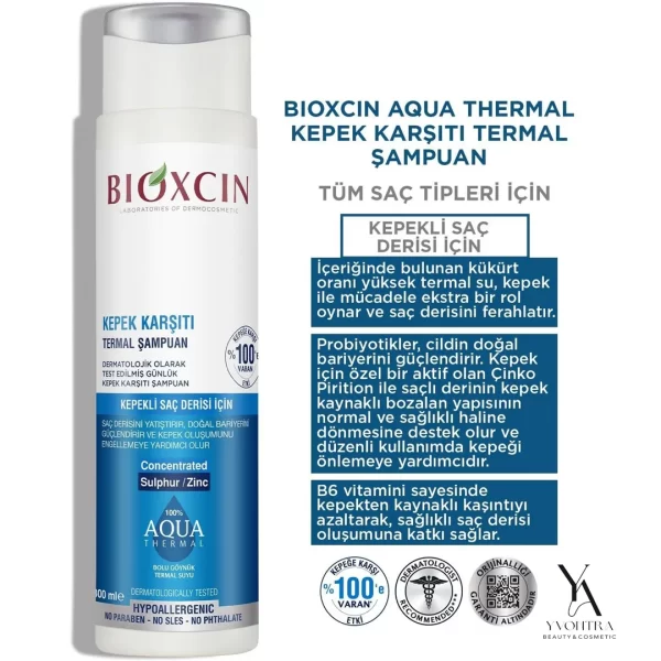 شامپو ضد شوره آکوا ترمال بیوکسین Bioxcin مناسب انواع مو حجم 300 میل - Image 3