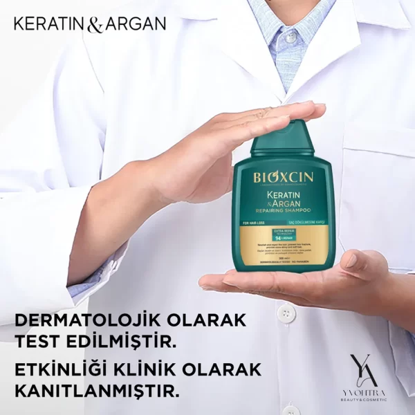 شامپو ترمیم کننده کراتین و آرگان بیوکسین BIOXCIN حجم 300 میل پک 2 عددی - Image 5