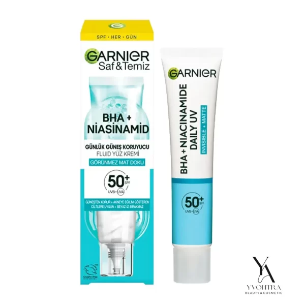 ضد آفتاب مات حاوی نیاسینامید مخصوص پوستهای چرب گارنیر Garnier با spf50 حجم 40 میل