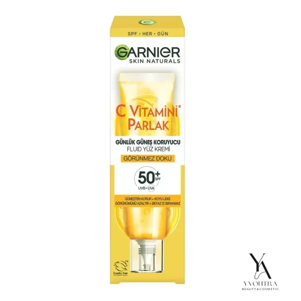 ضد آفتاب فلوئیدی ویتامین سی رنگی روشن کننده و ضد لک گارنیر Garnier با spf50 حجم 40 میل