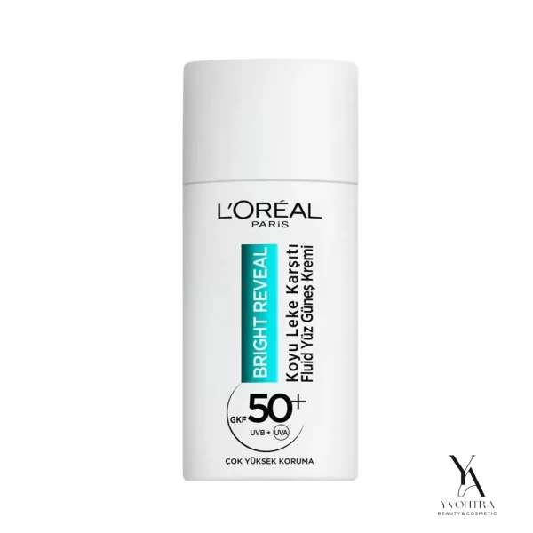 کرم ضد آفتاب و ضد لک و ضد جوش حاوی نیاسینامید لورال L’oreal مدل BRIGHT REVEAL با SPF50 حجم 50 میل