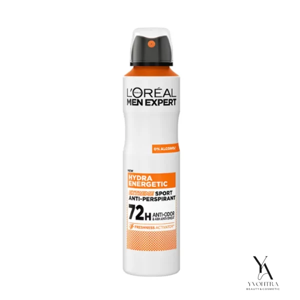 اسپری ضد تعریق 72 ساعته مردانه لورال LOreal مدل Hydra Energetic حجم 250 میل