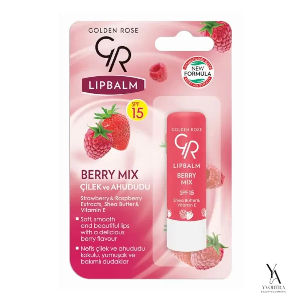 بالم لب گلدن رز GOLDEN ROSE مدل میکس بری با SPF15
