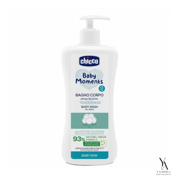 شامپو بدن کودک چیکو CHICCO حاوی عصاره پنبه و گلیسیرین گیاهی حجم 500 میل
