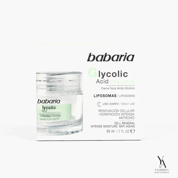 کرم ضد جوش و لایه بردار صورت باباریا BABARIA مدل گلیکولیک اسید Glycolic Acid حجم 50 میل