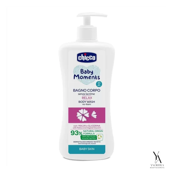 شامپو بدن کودک چیکو CHICCO حاوی عصاره گل ختمی و گلیسیرین گیاهی حجم 500 میل