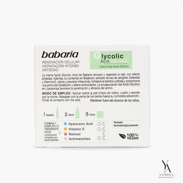 کرم ضد جوش و لایه بردار صورت باباریا BABARIA مدل گلیکولیک اسید Glycolic Acid حجم 50 میل - Image 2