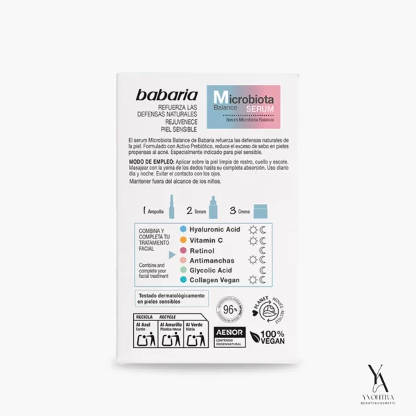 سرم احیا کننده پوست حساس باباریا BABARIA مدل میکروبیوتا Microbiota حجم 30 میل - Image 2