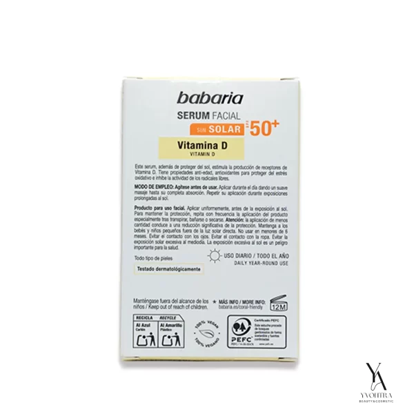 سرم صورت ضدآفتاب ویتامین D باباریا BABARIA حجم 30 میل - Image 2