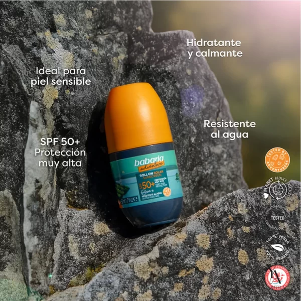 رول ضدآفتاب لیمیتد ادیشن  باباریا BABARIA ضدآب و تسکین دهنده با SPF50 مناسب پوست حساس حجم 50 میل - Image 3