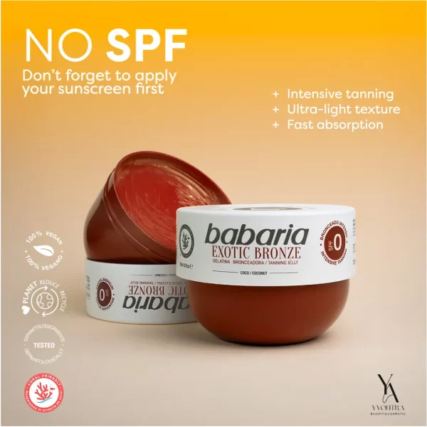 ژل برنزه کننده نارگیل spf0 باباریا BABARIA حجم 300 میل: برنزه شدن طبیعی و سریع - Image 5